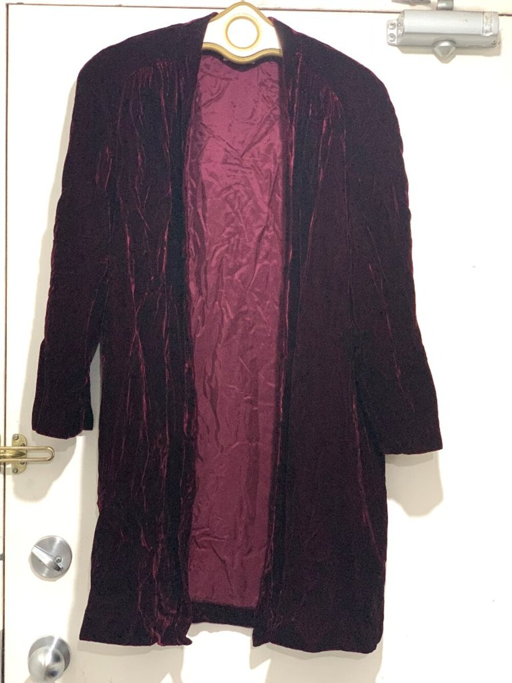 VINTAGE BIANCA MADE IN CANADA OPEN FRONT VELVET TALL JACKETS SIZE S